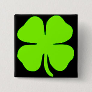 Lucky clover pinback button