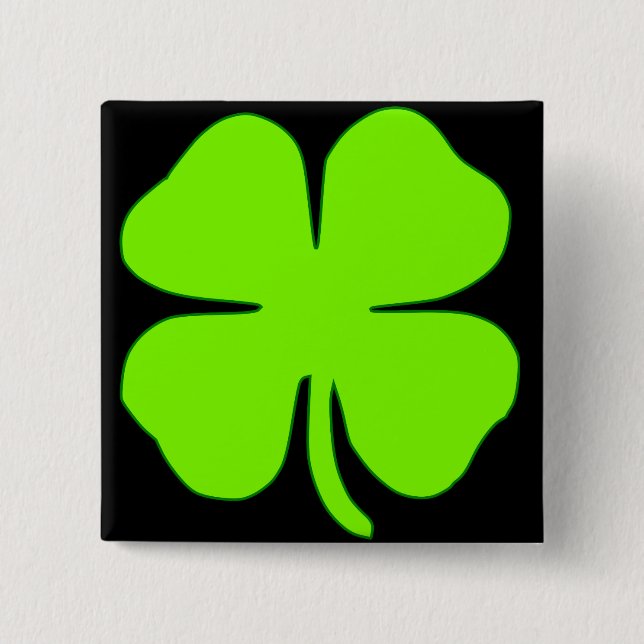 Lucky clover pinback button (Front)