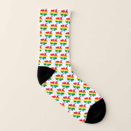 Lucky Clover Rainbow Flag LGBTQ Gay Pride Socks