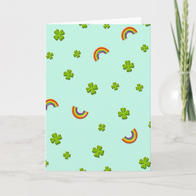 Lucky Clover Rainbow Pattern Card (Front)