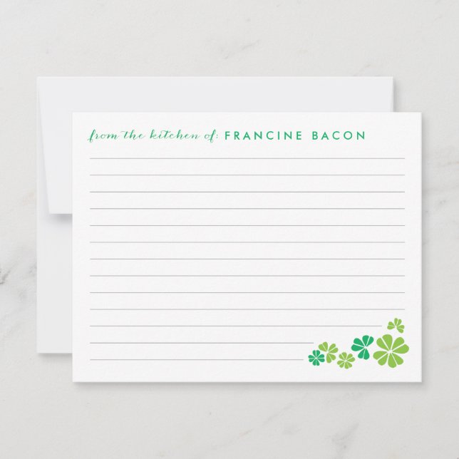 Lucky Clover Recipe Card (Front)