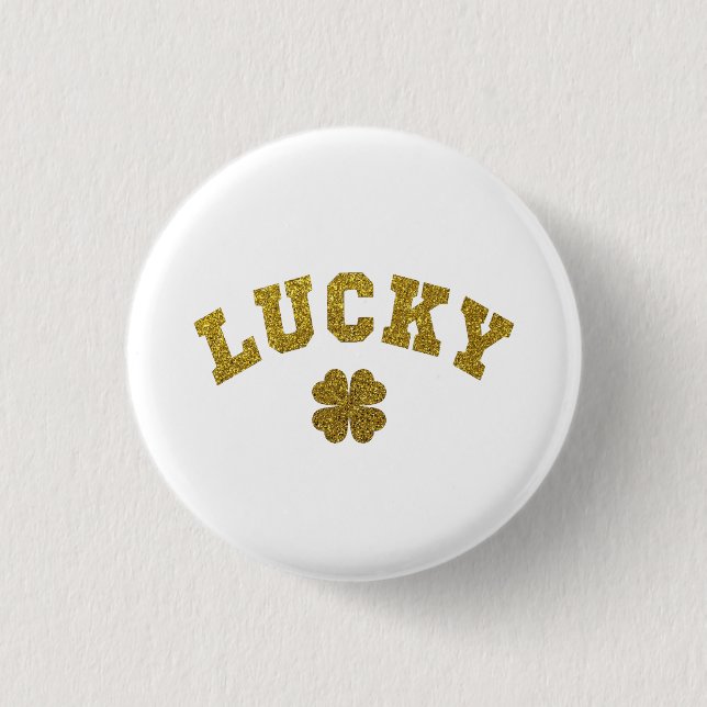 Lucky Clover Saint Patricks Button (Front)