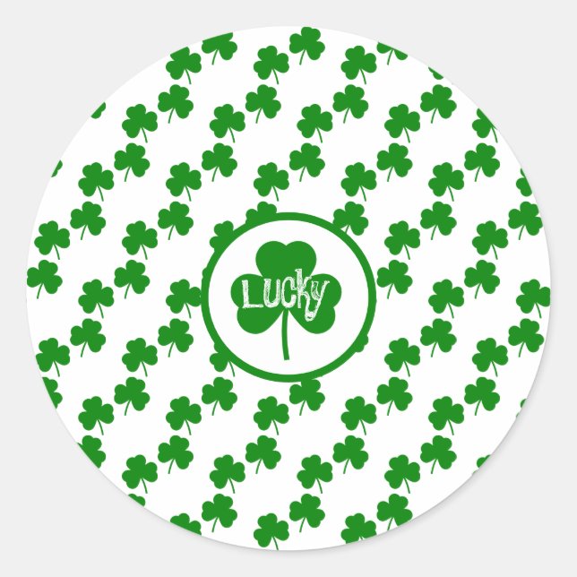 Lucky clover Saint Patrick's   Classic Round Sticker (Front)