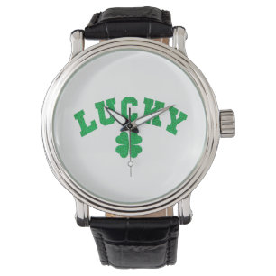 Lucky Clover Saint Patricks Day Both Side Print Watch