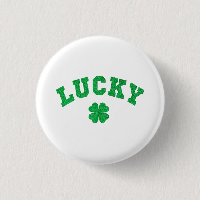 Lucky Clover Saint Patricks Day Button (Front)
