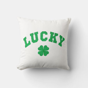 Lucky Clover Saint Patricks Day Throw Pillow