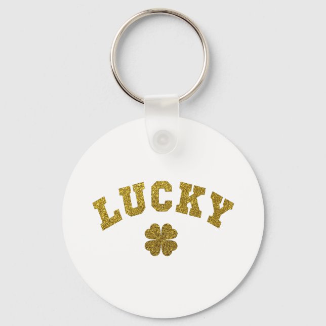 Lucky Clover Saint Patricks Keychain (Front)