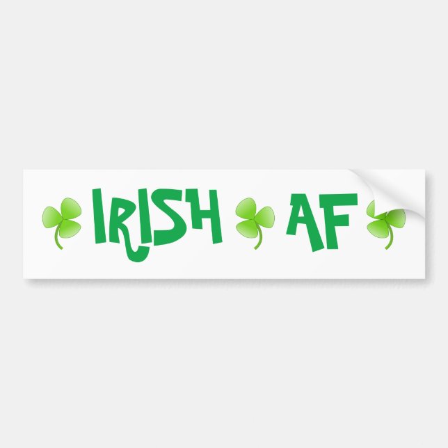 Lucky Clover Shamrock Irish Bumper Sticker (Front)