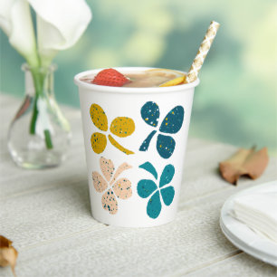 Lucky Clover Shamrock St Patrick`s day Paper Cups