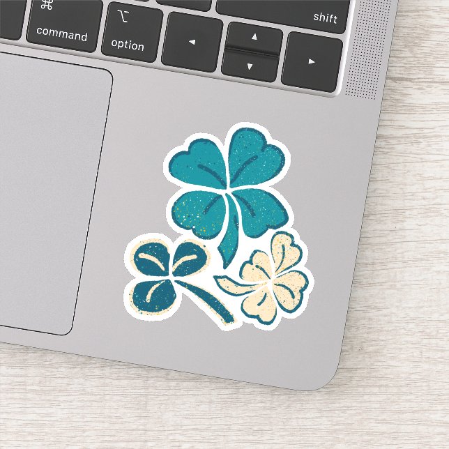 Lucky Clover Shamrock St. Patrick`s Day Sticker (Detail)