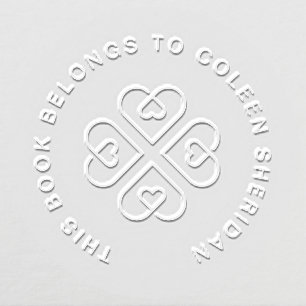 Lucky Clover Simple Custom From The Library Book Embosser
