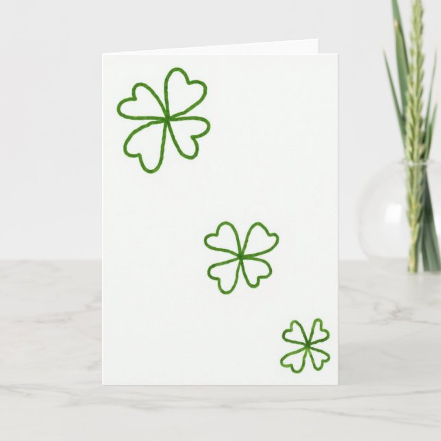 Lucky Clover Simple Good Fortune Card (Front)