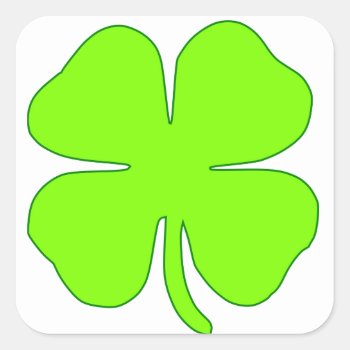 Lucky Clover Square Sticker by Pir1900 at Zazzle