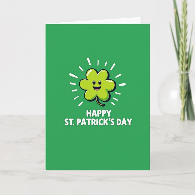 Lucky Clover St Patricks Day Card (Front)