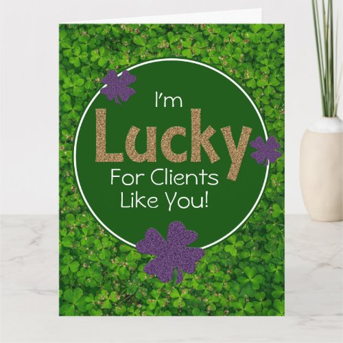 Lucky Clover St Patricks Day Client Thank You Card