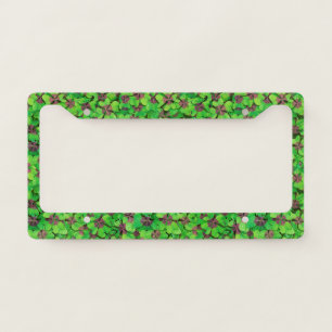 Lucky Clover St Patricks Day Green Shamrock License Plate Frame