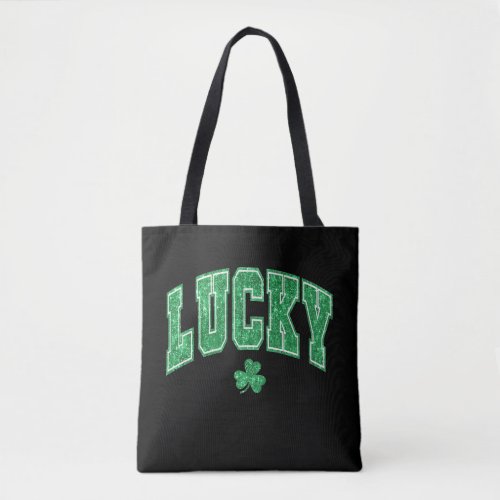 Lucky Clover St Patricks Day Retro Shamrock  Tote Bag