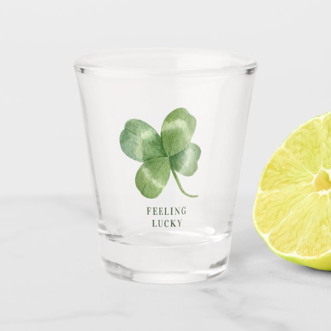 Lucky Clover | St Patrick's Day Shot Glass (Front)