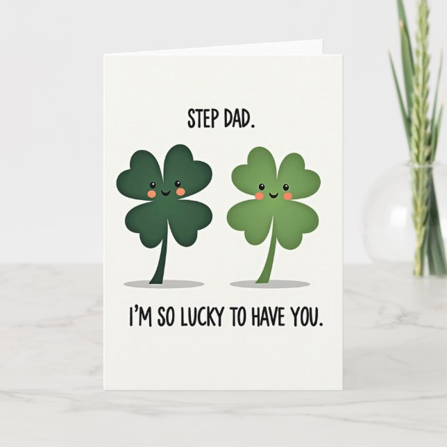Lucky Clover Step Dad Card (Front)