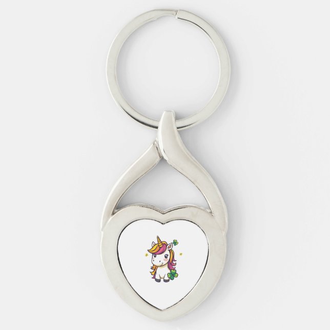 Lucky Clover Unicorn (1) Keychain (Front)