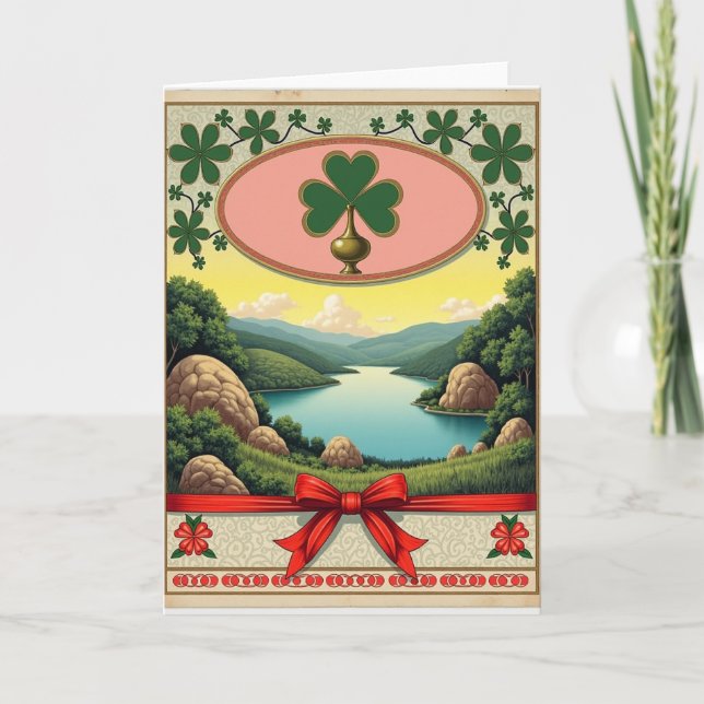 Lucky Clover Vintage Scene Card (Front)