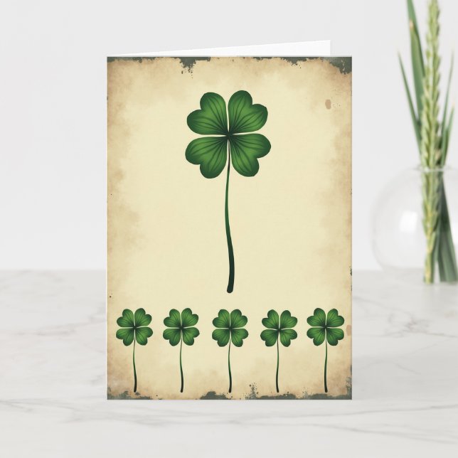 Lucky Clover Vintage Style Card (Front)