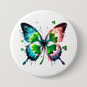 Lucky clover with butterfly button
