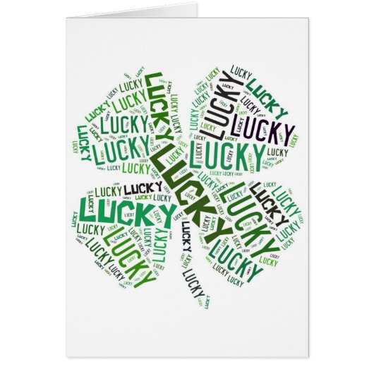 Lucky Clover Word Art Cards (Front)