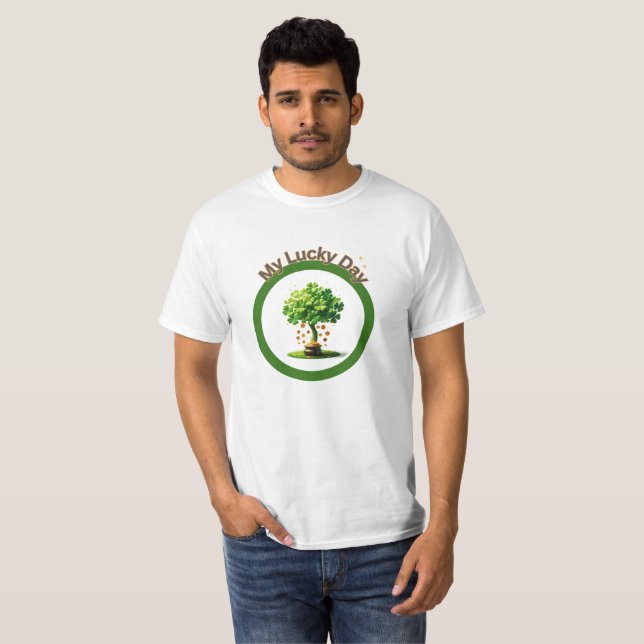  Lucky Clovers and Golden Coins T-Shirt (Front Full)