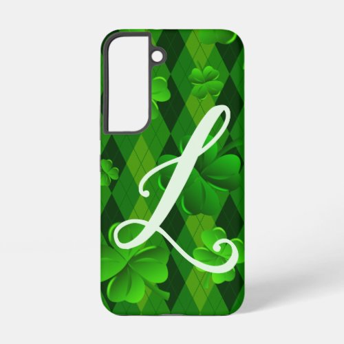 Lucky Clovers Argyle Pattern Irish Luck Samsung Galaxy S22 Case