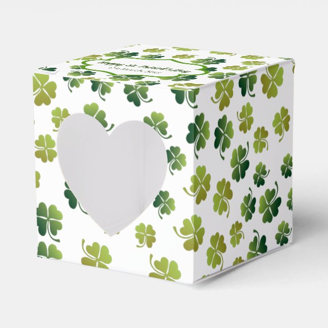 Lucky clovers for Saint Patrick's Day Favor Boxes (Front Side)