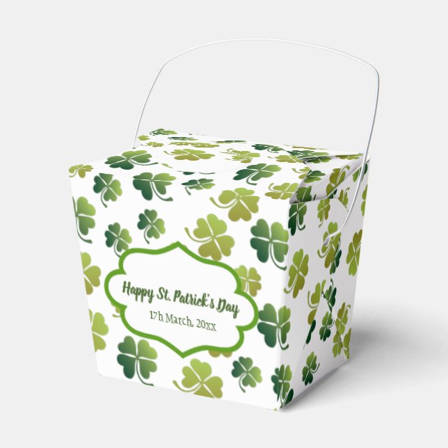 Lucky clovers for Saint Patrick's Day Favor Boxes (Front Side)
