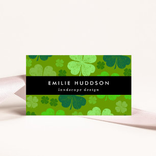 Lucky Clovers, Green, Landscape Designer, Gardener Business Card