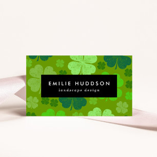 Lucky Clovers, Green, Landscape Designer, Gardener Business Card