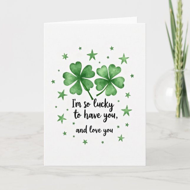 Lucky Clovers Love You Card (Front)