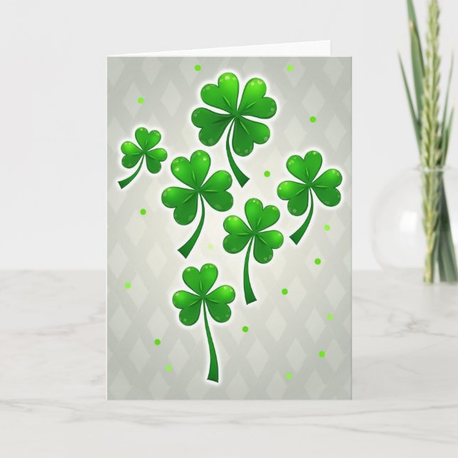 Lucky Clovers Shimmering Card (Front)