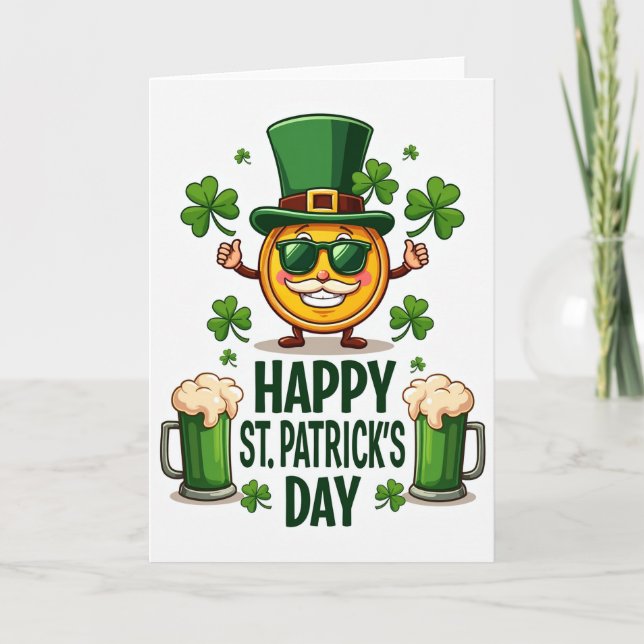Lucky Coin St Patricks Day Card (Front)
