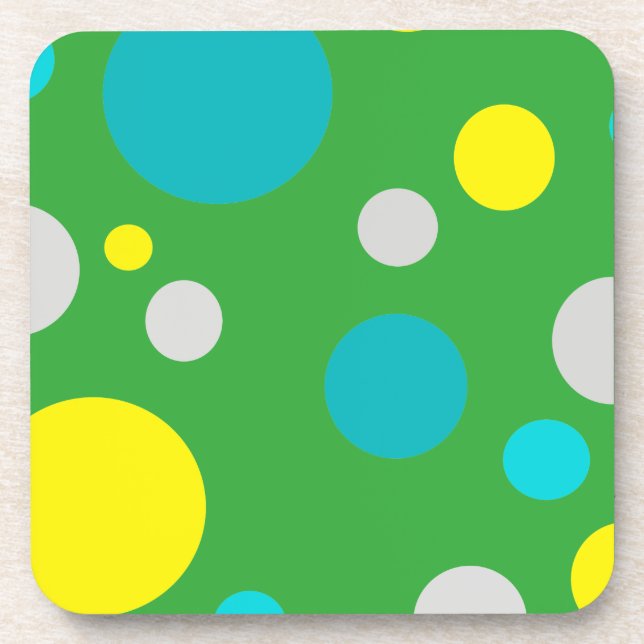 Lucky Colourful Bubbles Beverage Coaster (Front)
