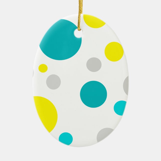 Lucky Colourful Bubbles Ceramic Ornament (Front)