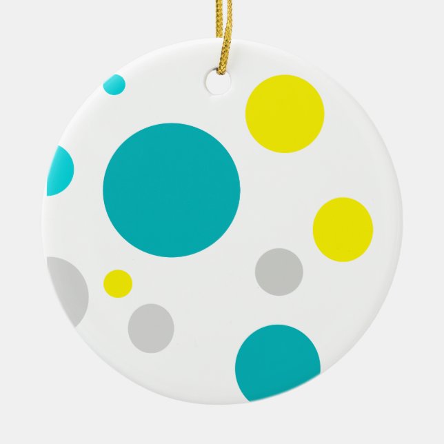 Lucky Colourful Bubbles Ceramic Ornament (Front)
