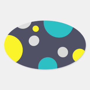 Lucky Colourful Bubbles Oval Sticker