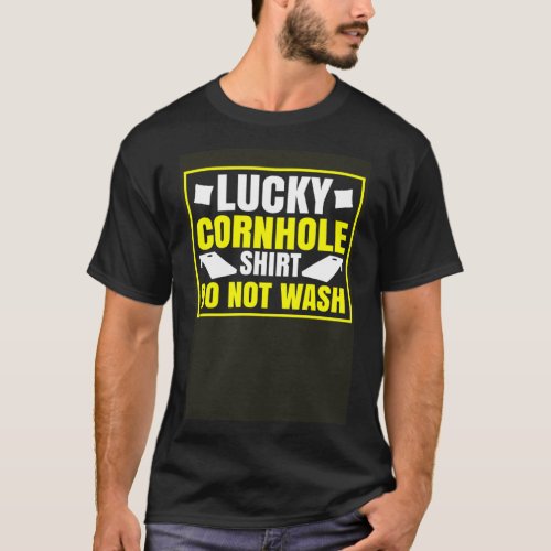 Lucky Cornhole  Player Sack Bean Bag Lawn Game Bea T_Shirt