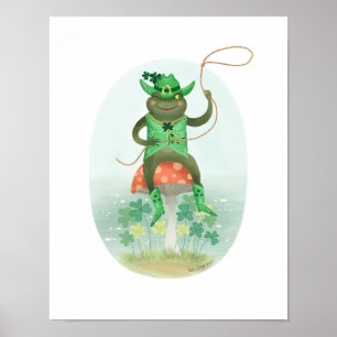 Lucky Cowboy Bullfrog Art Print