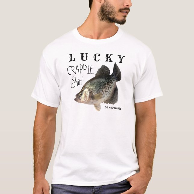 Lucky Crappie Shirt Funny Fishing (Front)