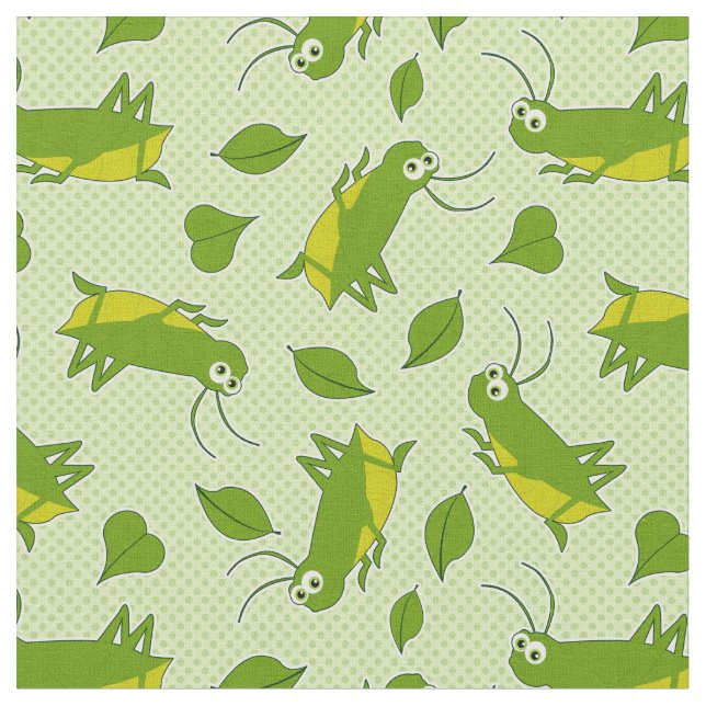Lucky Cricket Pattern Fabric (Close Up)