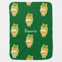 Lucky Cute Horse Pattern Personalized Baby Blanket