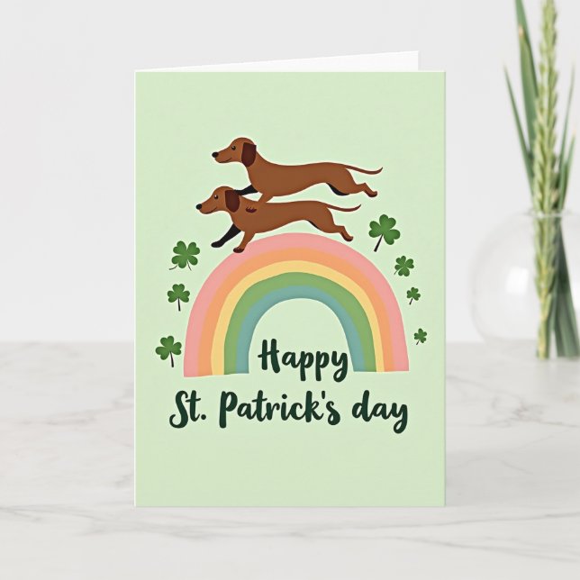 Lucky Dachshunds Rainbow Card (Front)