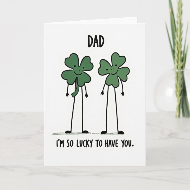 Lucky Dad I Love You Card (Front)