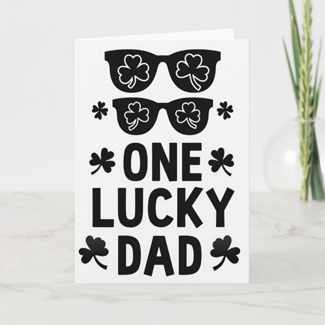 Lucky Dad Shamrock Shades Card (Front)