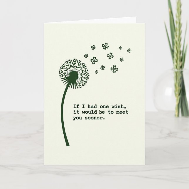 Lucky Dandelion Wish Card (Front)